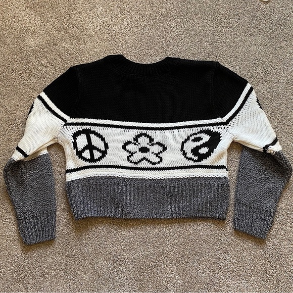 🎉NWT TOPSHOP Cropped Sweater, Women’s Size S (4-6), Black/Cream - Nordstr… - Picture 8 of 8